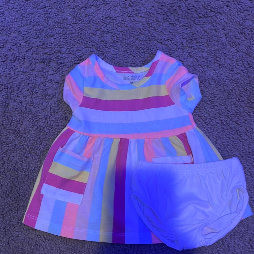 Newborn Okie Dokie newborn dress and diaper cover